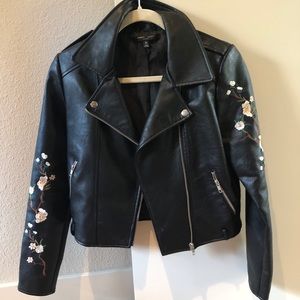 Romeo & Juliet Embroidered Leather Jacket